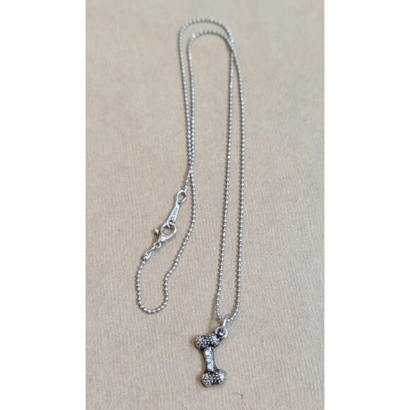 18K Gold Plated Dog Bone Necklace Rhinestone Charm Pet Lover Y2K - Picture 10 of 10